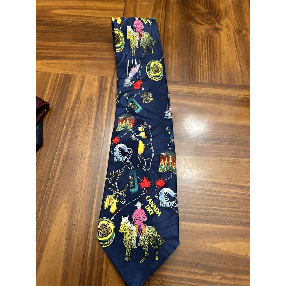 Advertising Canada Dry Silk Necktie Tie Navy